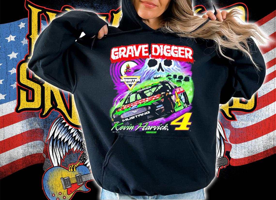 Kevin Harvick Stewart-Haas Racing Team Collection Grave Digger Graphic 2-Spot shirt