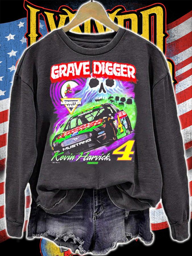 Kevin Harvick Stewart-Haas Racing Team Collection Grave Digger Graphic 2-Spot shirt