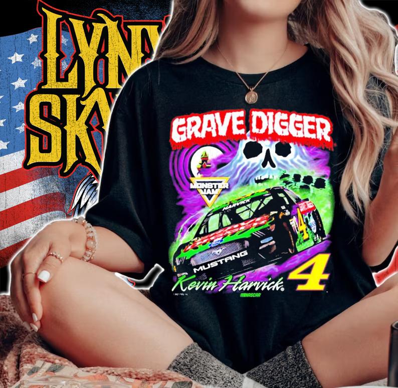 Kevin Harvick Stewart-Haas Racing Team Collection Grave Digger Graphic 2-Spot shirt
