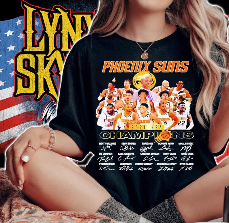 Phoenix Suns 2021 NBA Champions all signature T-shirts, hoodie and sweatshirt woman shirt