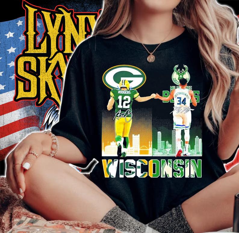 Wisconsin Rodgers vs Antetokounmpo signature shirt