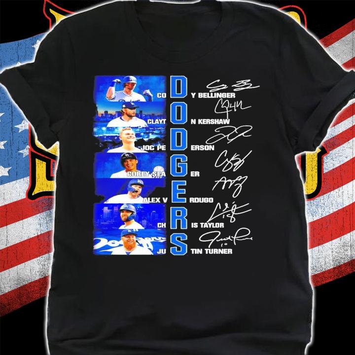 Dodgers team player signatures shirt shirt