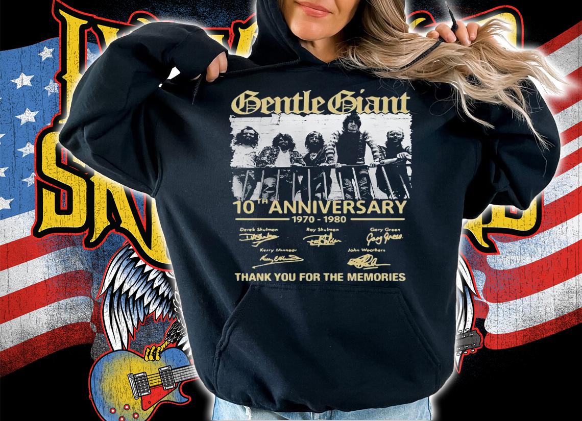 Gentle Giant 10th anniversary 1970 1980 thank you for the memories shirt dalatshirt