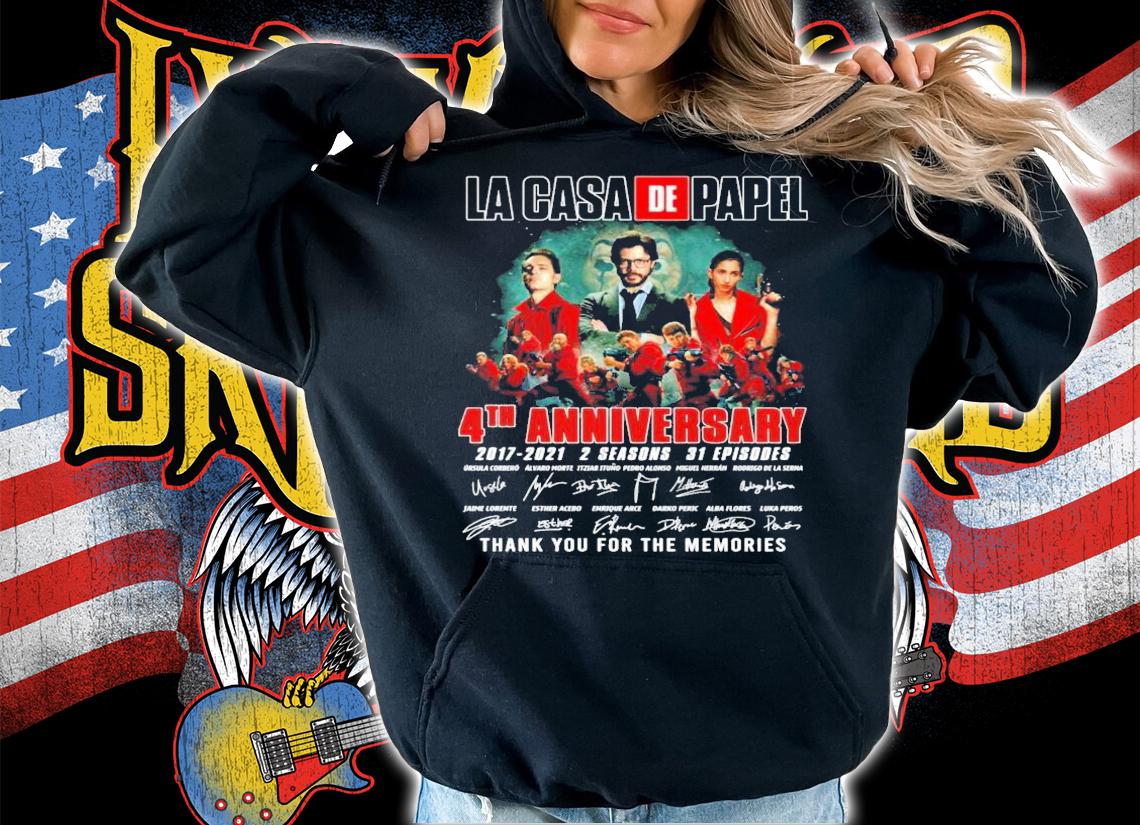 LA Casa De Papel 4th anniversary 2017-2021 signatures t-shirt