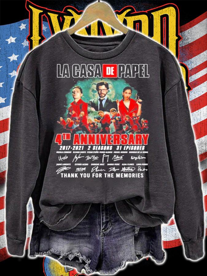 LA Casa De Papel 4th anniversary 2017-2021 signatures t-shirt