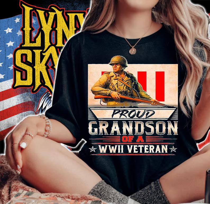 Proud Grandson Of A WWII Veteran T-Shirt woman shirt