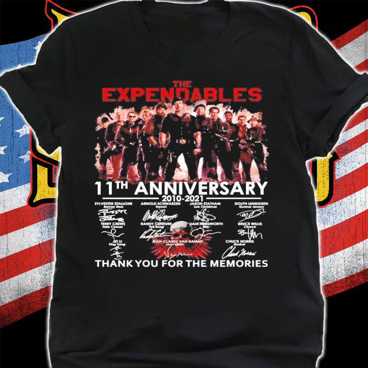 The Expendables 11th anniversary 2010-2021 signatures shirt