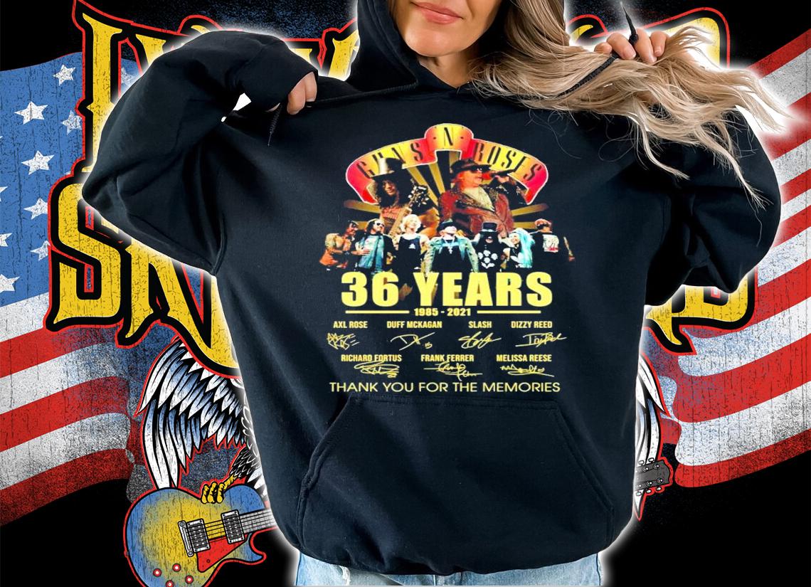 36 years 1985-2021 Gun N Roses signatures shirt hoodie