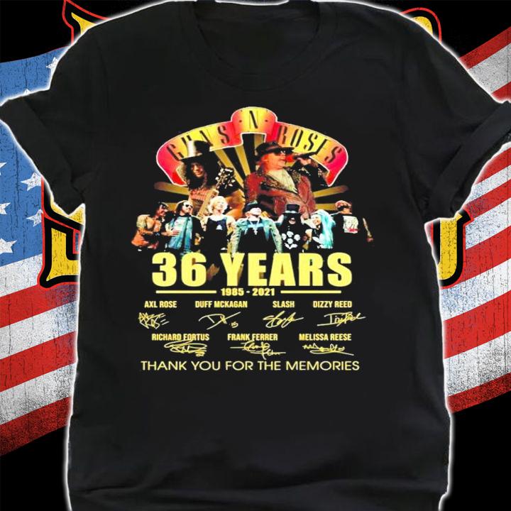 36 years 1985-2021 Gun N Roses signatures shirt shirt