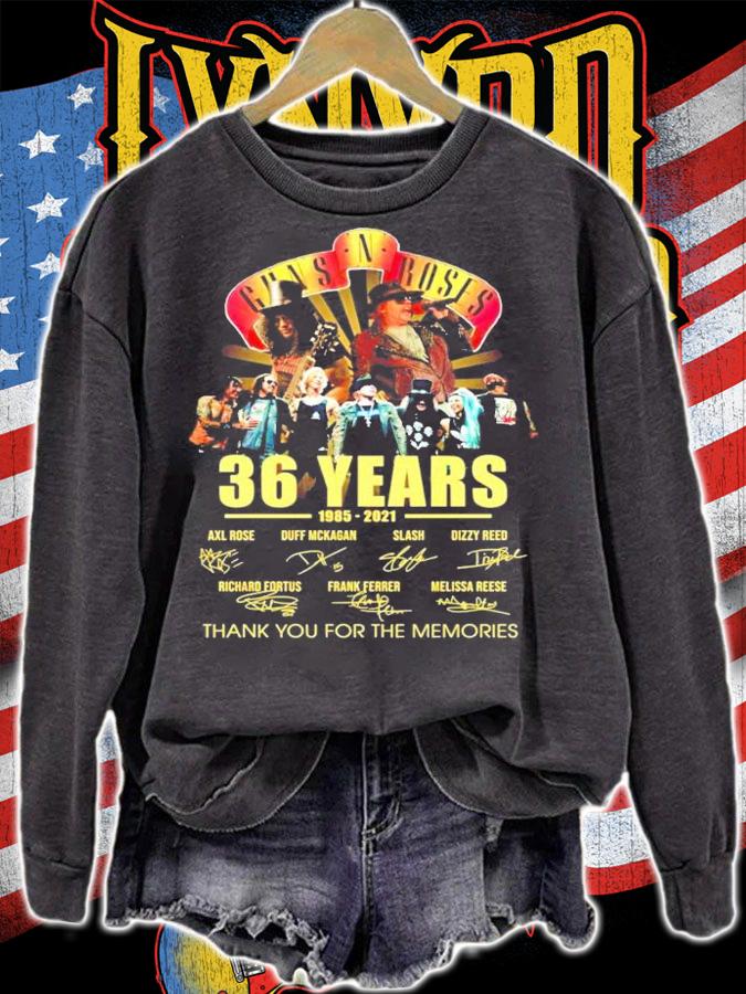 36 years 1985-2021 Gun N Roses signatures shirt sweatshirt