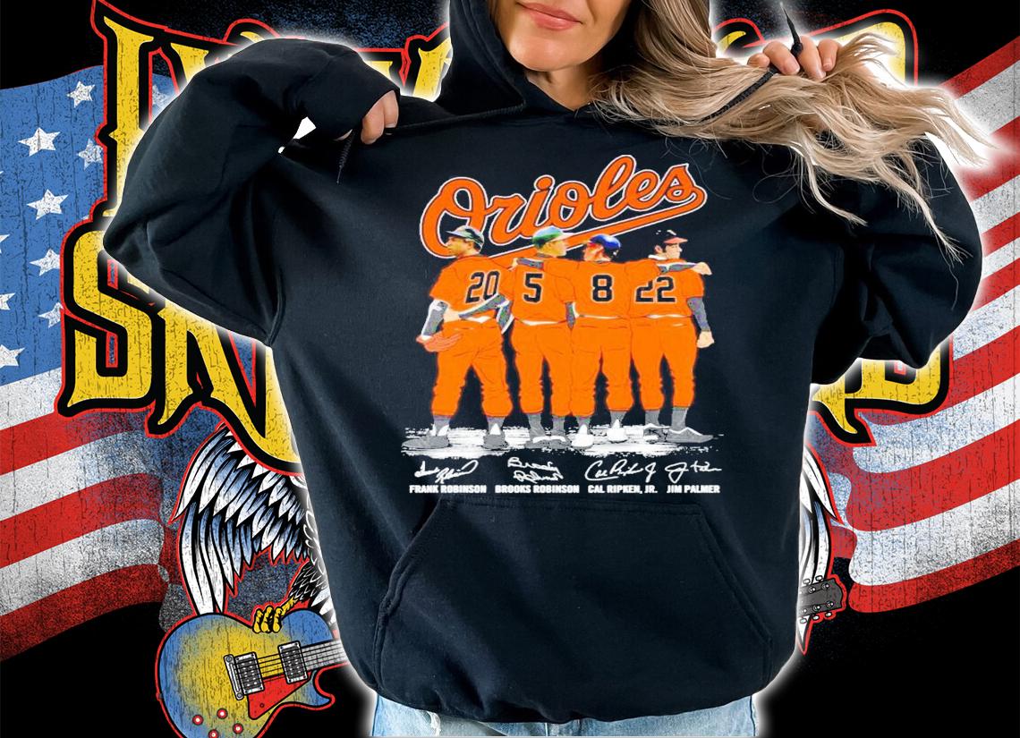 Baltimore Orioles Frank Robinson Brooks Robinson Cal Ripken.Jp Jim Palmer signature shirt hoodie