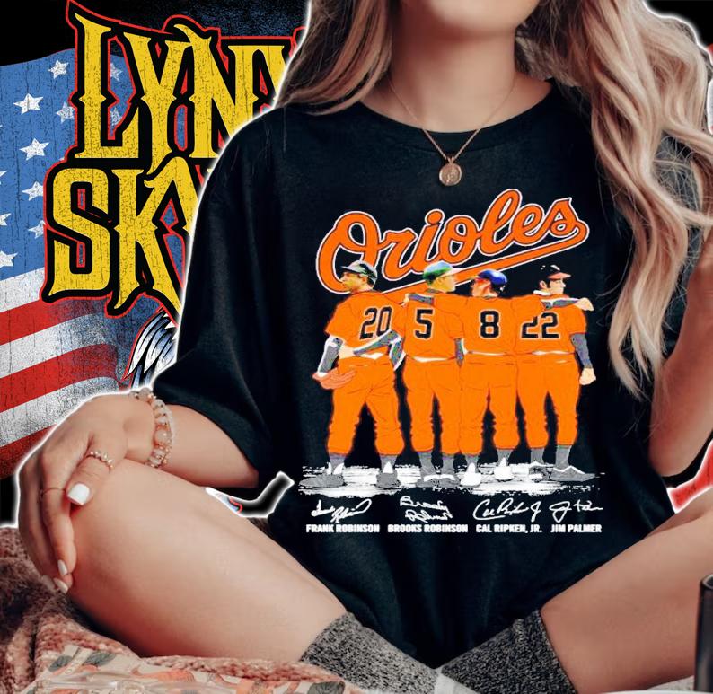 Baltimore Orioles Frank Robinson Brooks Robinson Cal Ripken.Jp Jim Palmer signature shirt woman shirt