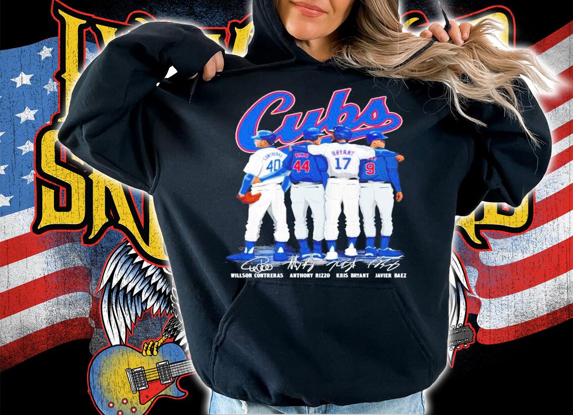 Cubs Willson Contreras Anthony Rizzo Kris Bryant Javier Baez signatures shirt hoodie