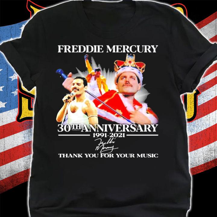 Freddie Mercury 30th anniversary 1991-2021 signature shirt shirt