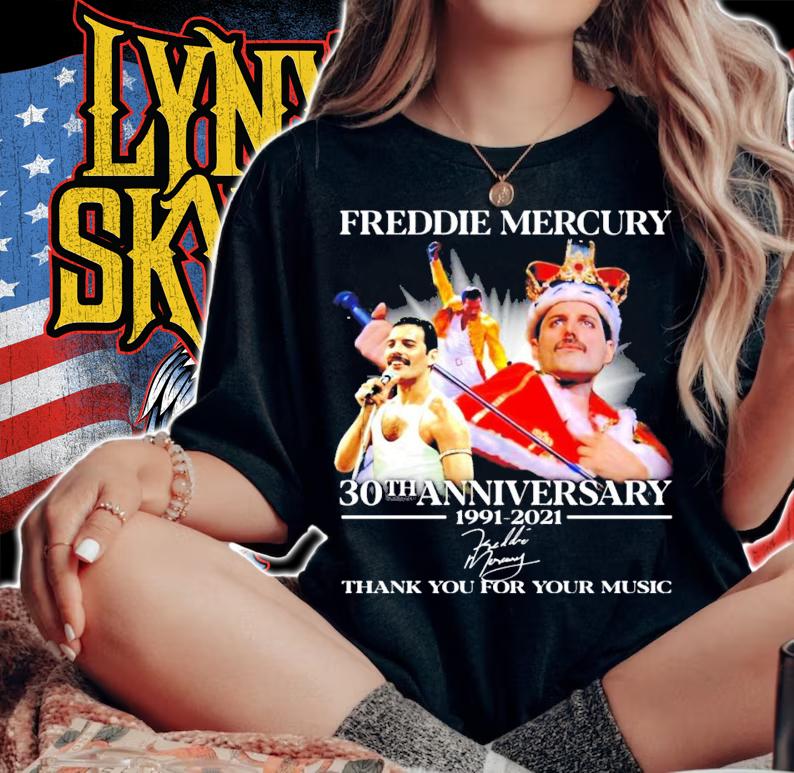 Freddie Mercury 30th anniversary 1991-2021 signature shirt woman shirt