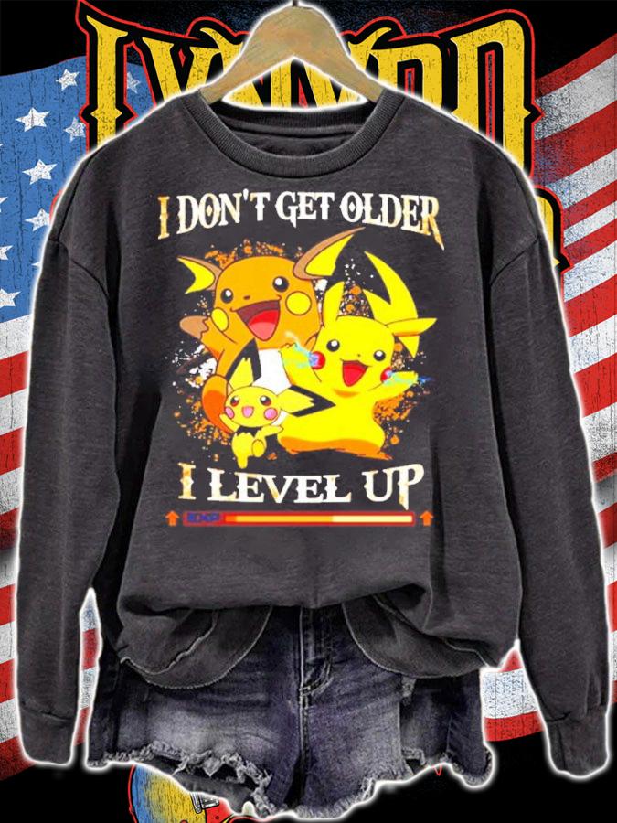 Pikachu I don't get older I level up t-shirt