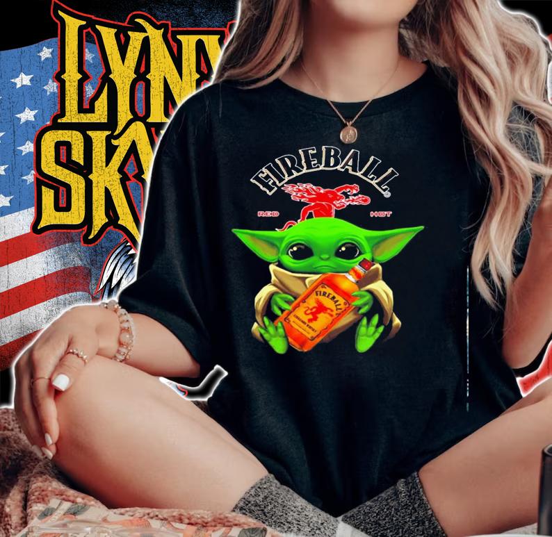 Baby Yoda Hug Fireball Whisky Shirt.Jpg woman shirt