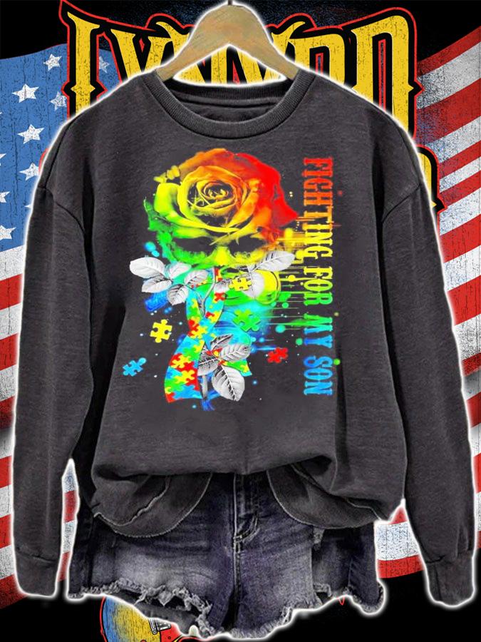 Fighting For My Son Autism flower shirt