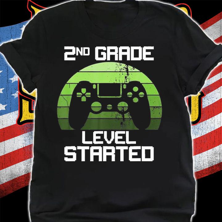 Funny 2Nd Grade Level Started Gamer Back To School T-Shirt shirt