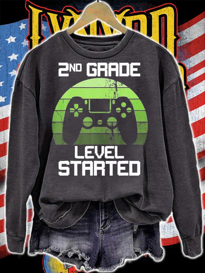 Funny 2Nd Grade Level Started Gamer Back To School T-Shirt sweatshirt