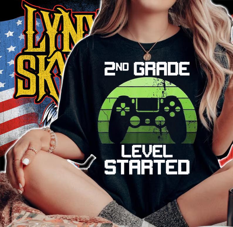 Funny 2Nd Grade Level Started Gamer Back To School T-Shirt woman shirt