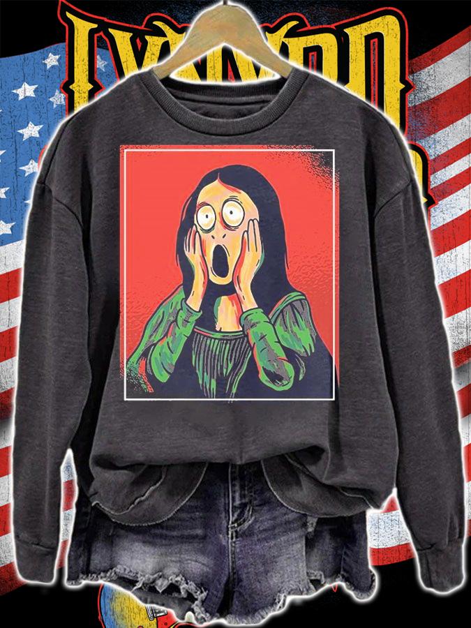 Funny Mona Lisa Scream T-shirt sweatshirt