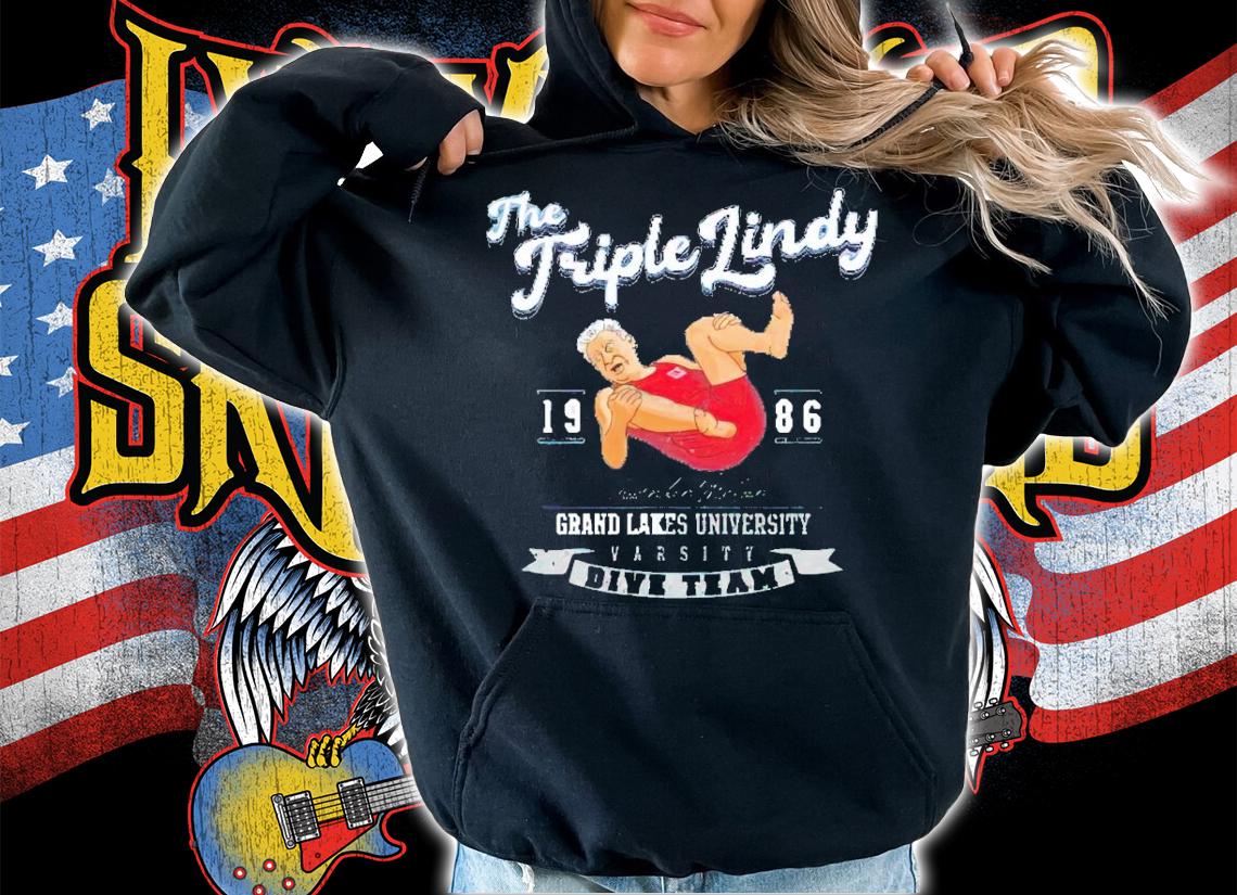 The Triple Lindy 1986 Grand Lakes University t-shirt hoodie