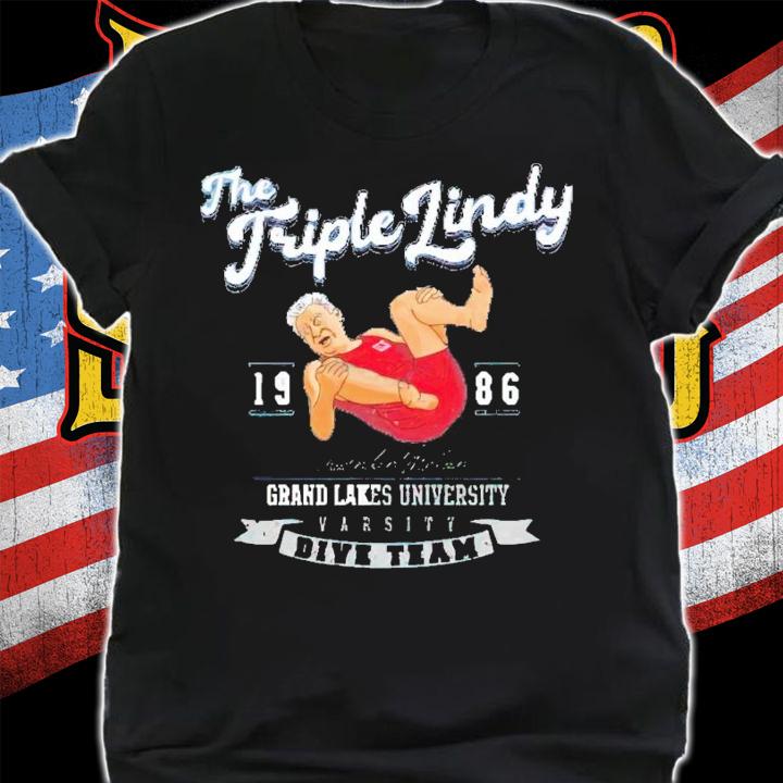The Triple Lindy 1986 Grand Lakes University t-shirt shirt