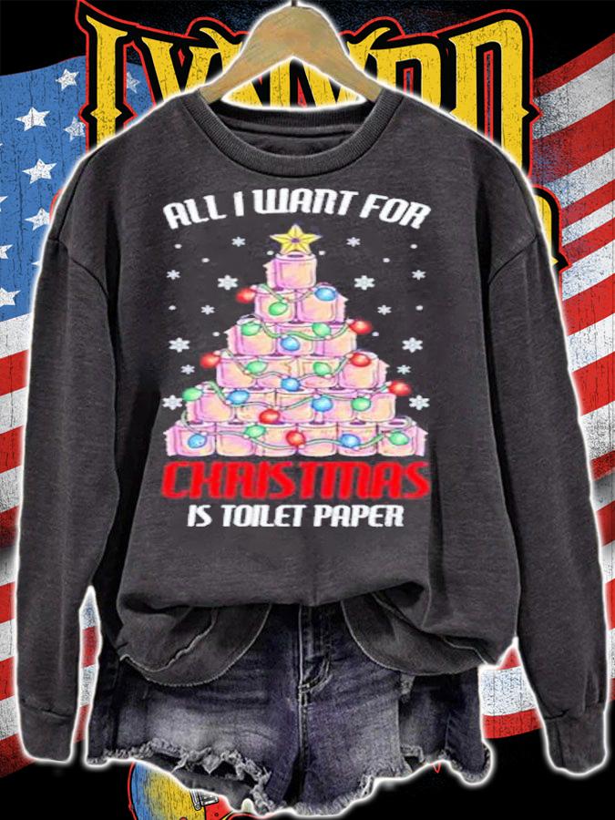 All I want for Christmas is toilet paper Christmas Tree t-shirt sweatshirt