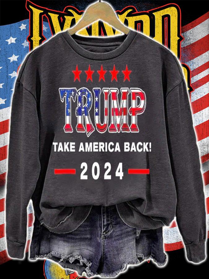 Trump 2024 Take America Back USA Flag shirt sweatshirt