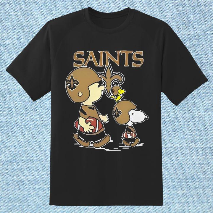 Charlie Brown Snoopy Woodstock New Orleans Saints T-Shirt