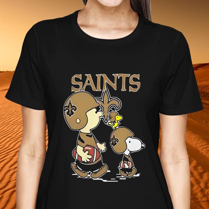 Charlie Brown Snoopy Woodstock New Orleans Saints T-Shirt womenshirt