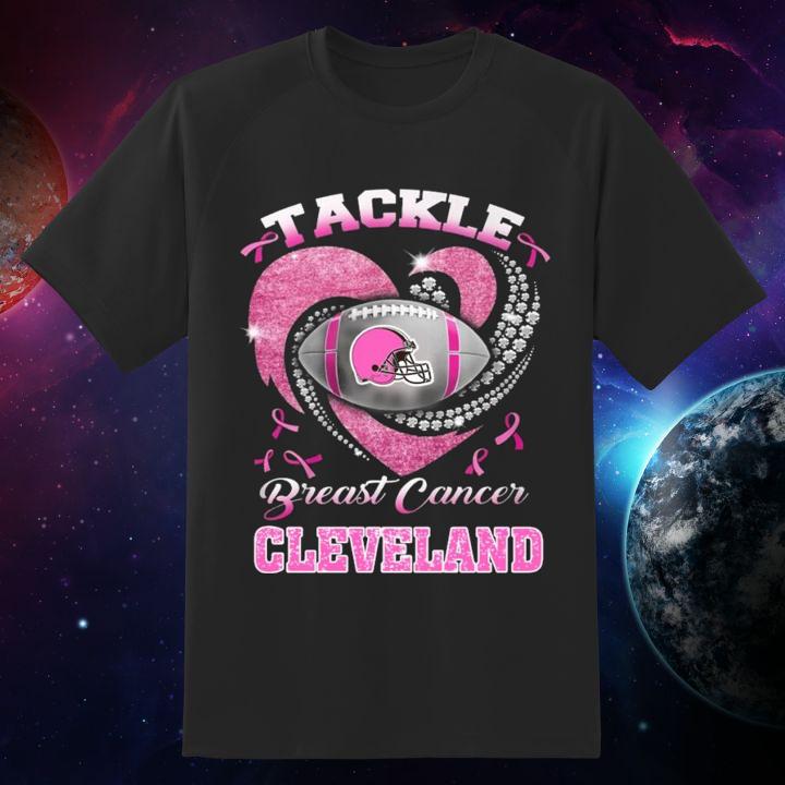 Tackle Breast Cancer Awareness Cleveland Browns Football T-Shirt