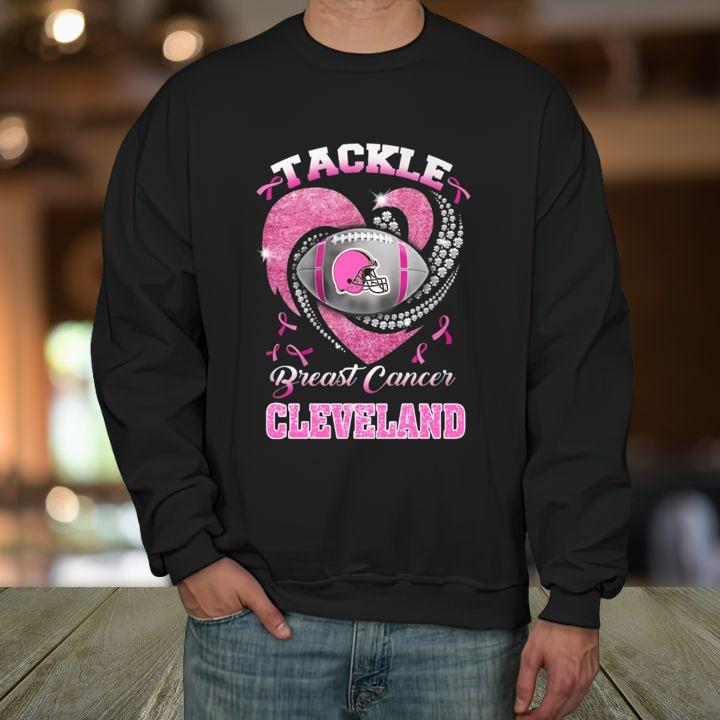 Tackle Breast Cancer Awareness Cleveland Browns Football T-Shirt sweatshirt