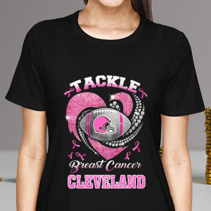 Tackle Breast Cancer Awareness Cleveland Browns Football T-Shirt womenshirt