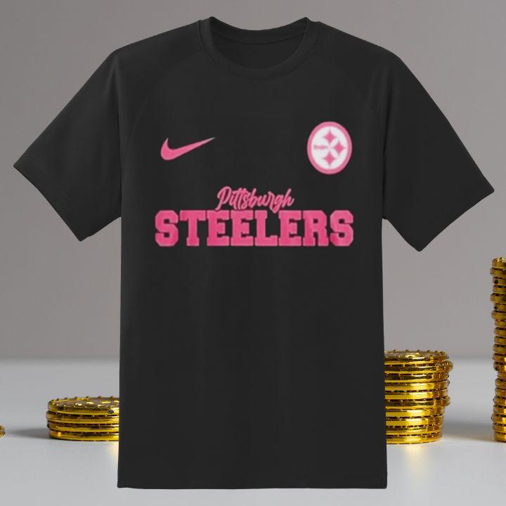 Nike Pittsburgh Steelers Football Pink Out Breast Cancer Awareness T-Shirt