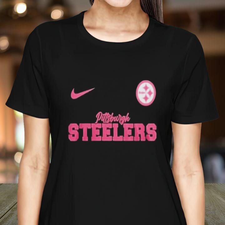 Nike Pittsburgh Steelers Football Pink Out Breast Cancer Awareness T-Shirt womenshirt