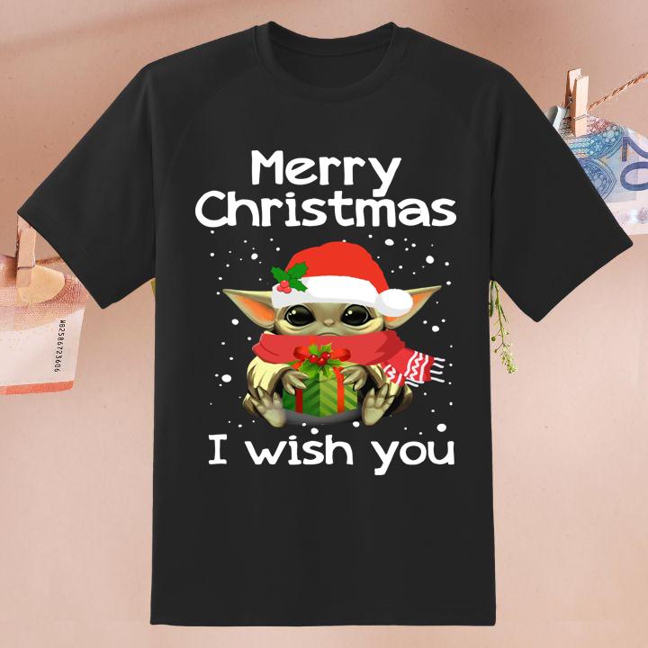 Shop Baby Yoda Merry Christmas Shirt – Perfect Holiday Gift for Fans
