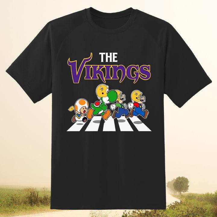 Minnesota Vikings Super Mario Abbey Road T-Shirt – Fan Must-Have!