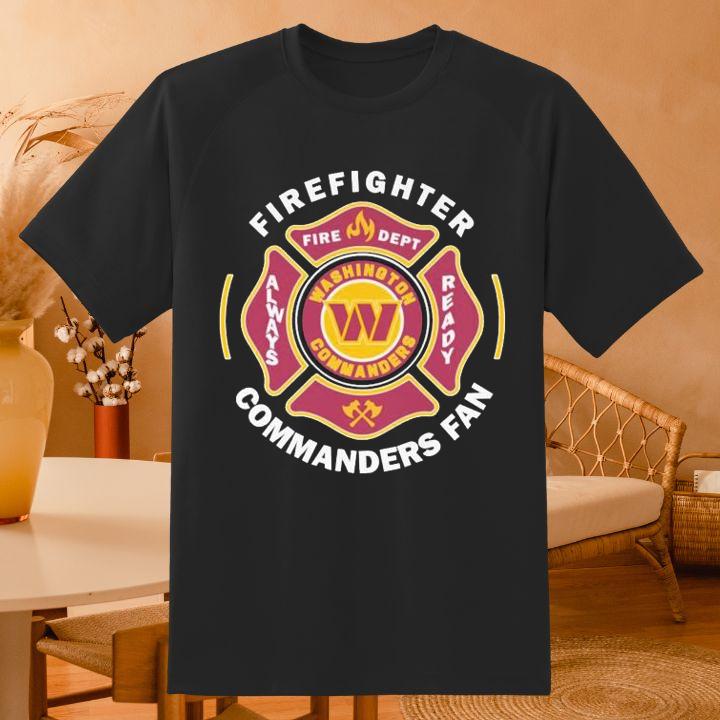 Fire Dept Washington Commanders Logo Football Firefighter T-Shirt
