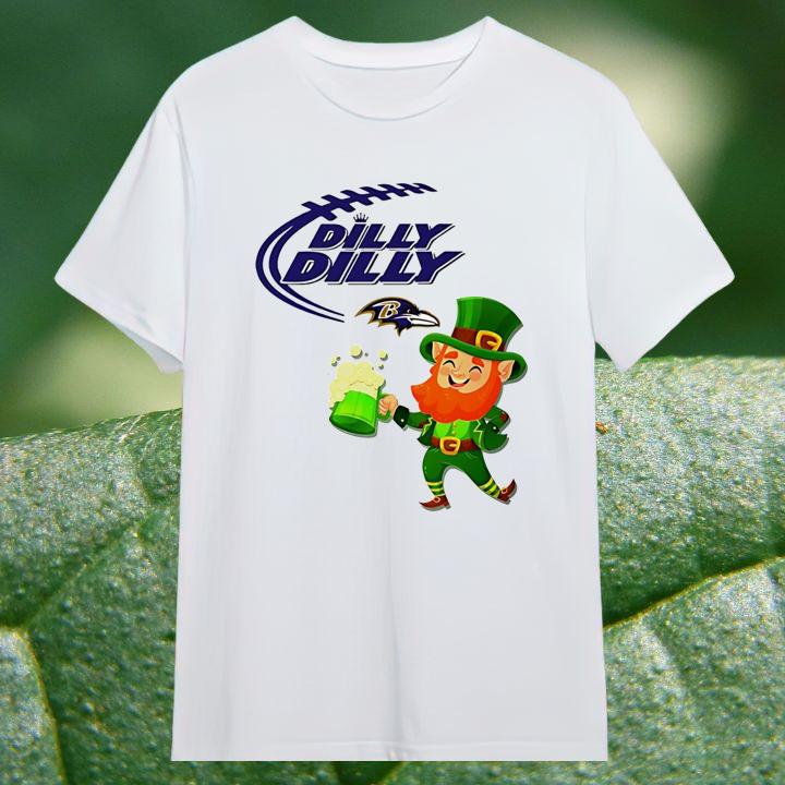 St. Patricks Day Baltimore Ravens Leprechaun Irish Dilly Dilly T-Shirt