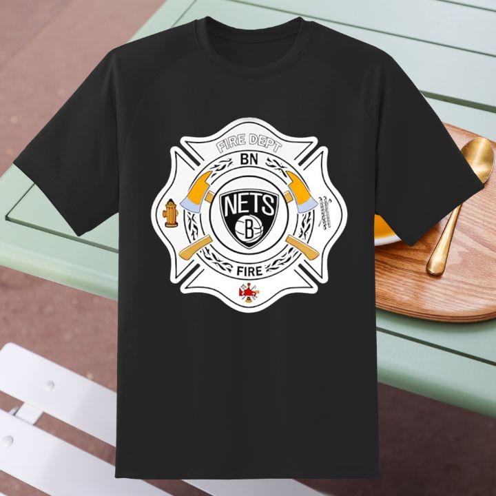 Fire Dept Brooklyn Nets Logo Basketball Firefighter T-Shirt