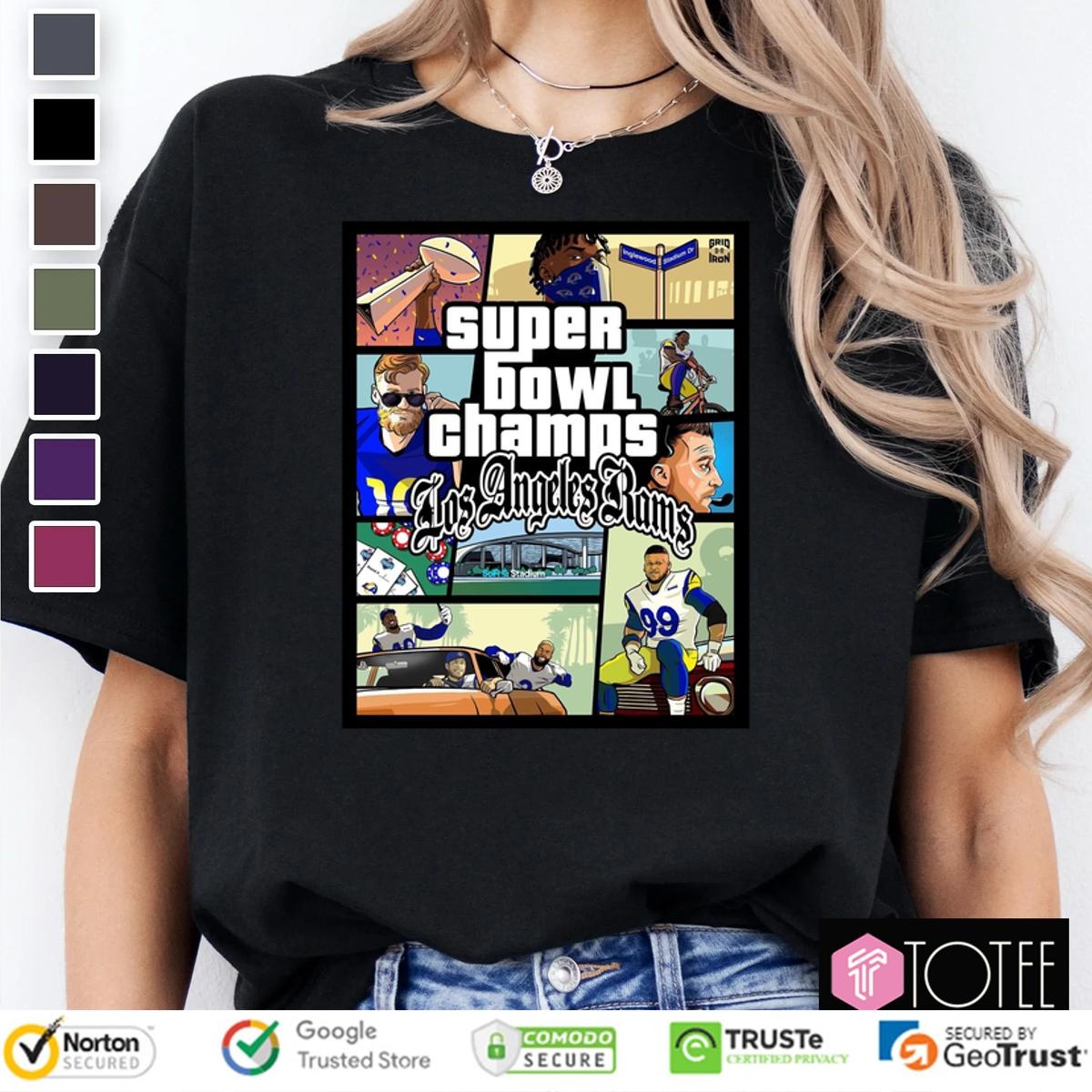 Grand Theft Auto Super Bowl Champs Los Angeles Rams T-shirt
