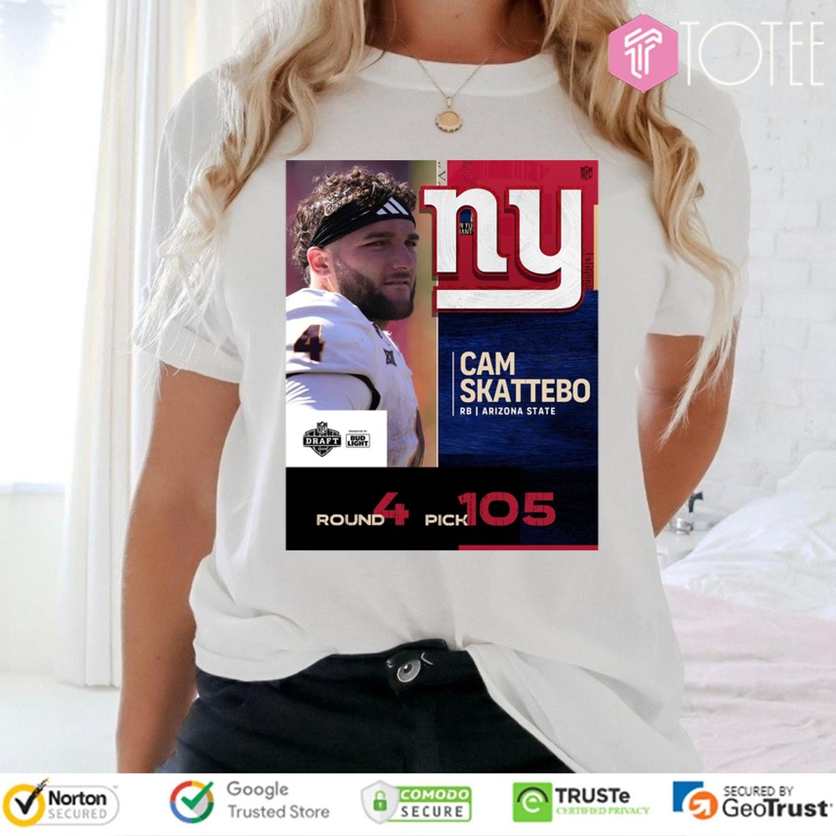 Cam Skattebo New York Giants 2025 Nfl Draft Poster T-shirt