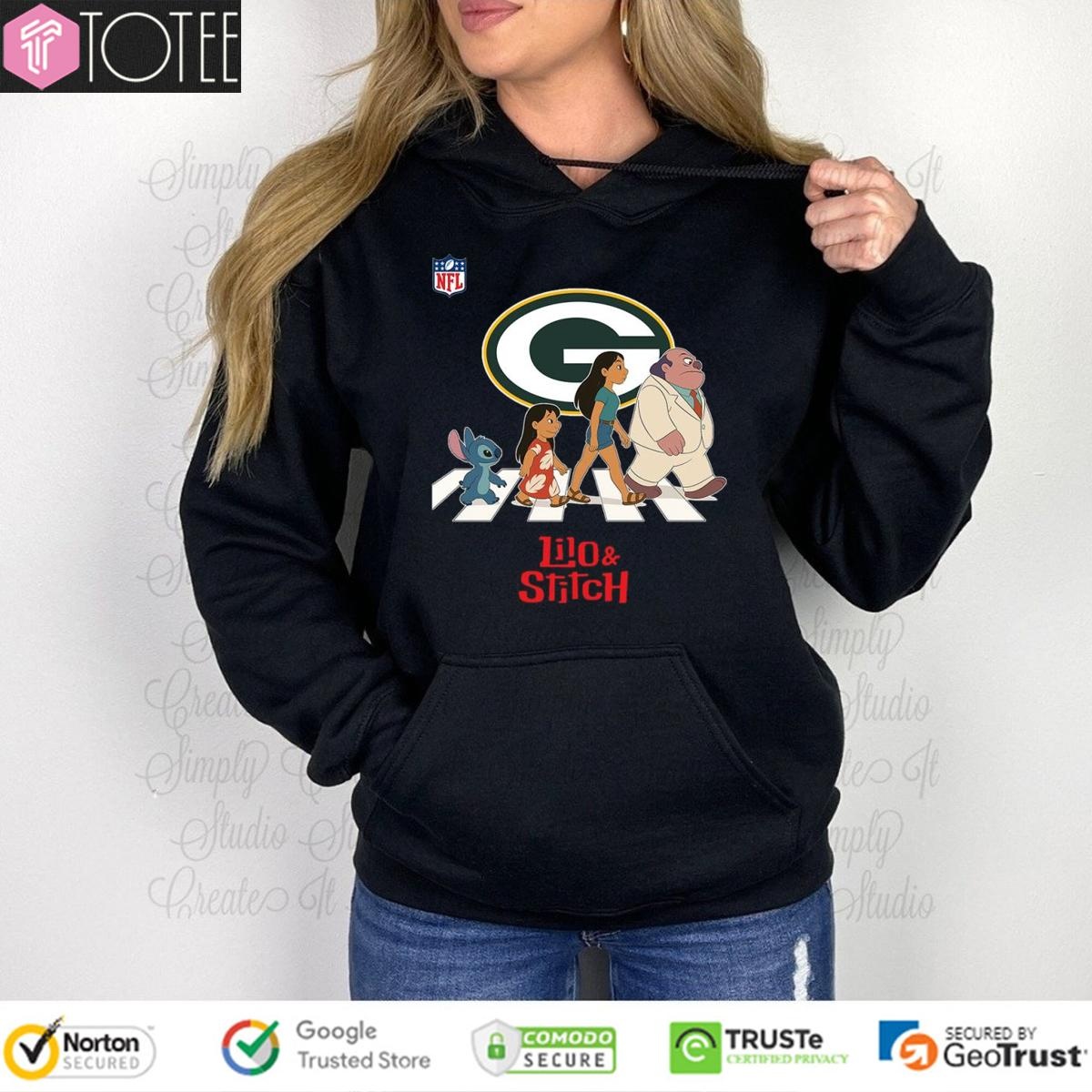 Green Bay Packers Lilo And Stitch Abbey Road Hoodie