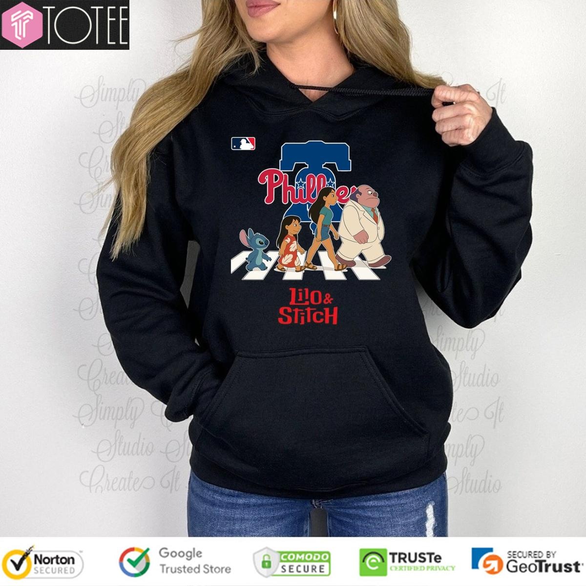 Lilo And Stitch Abbey Road Philadelphia Phillies Baseball Hoodie