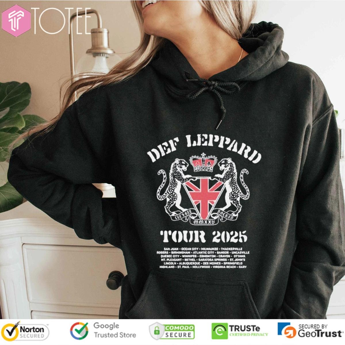 Def Leppard Rock Band Lets Get Rocked Tour 2025 Hoodie