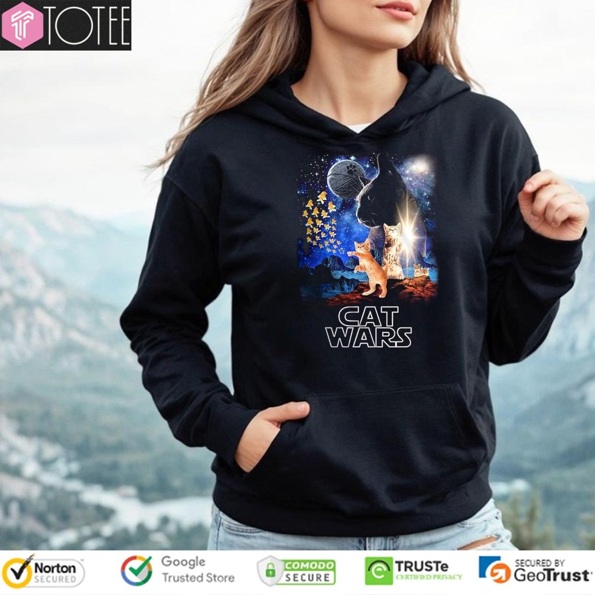 Humor Cat Wars Parody Star Wars Poster Hoodie