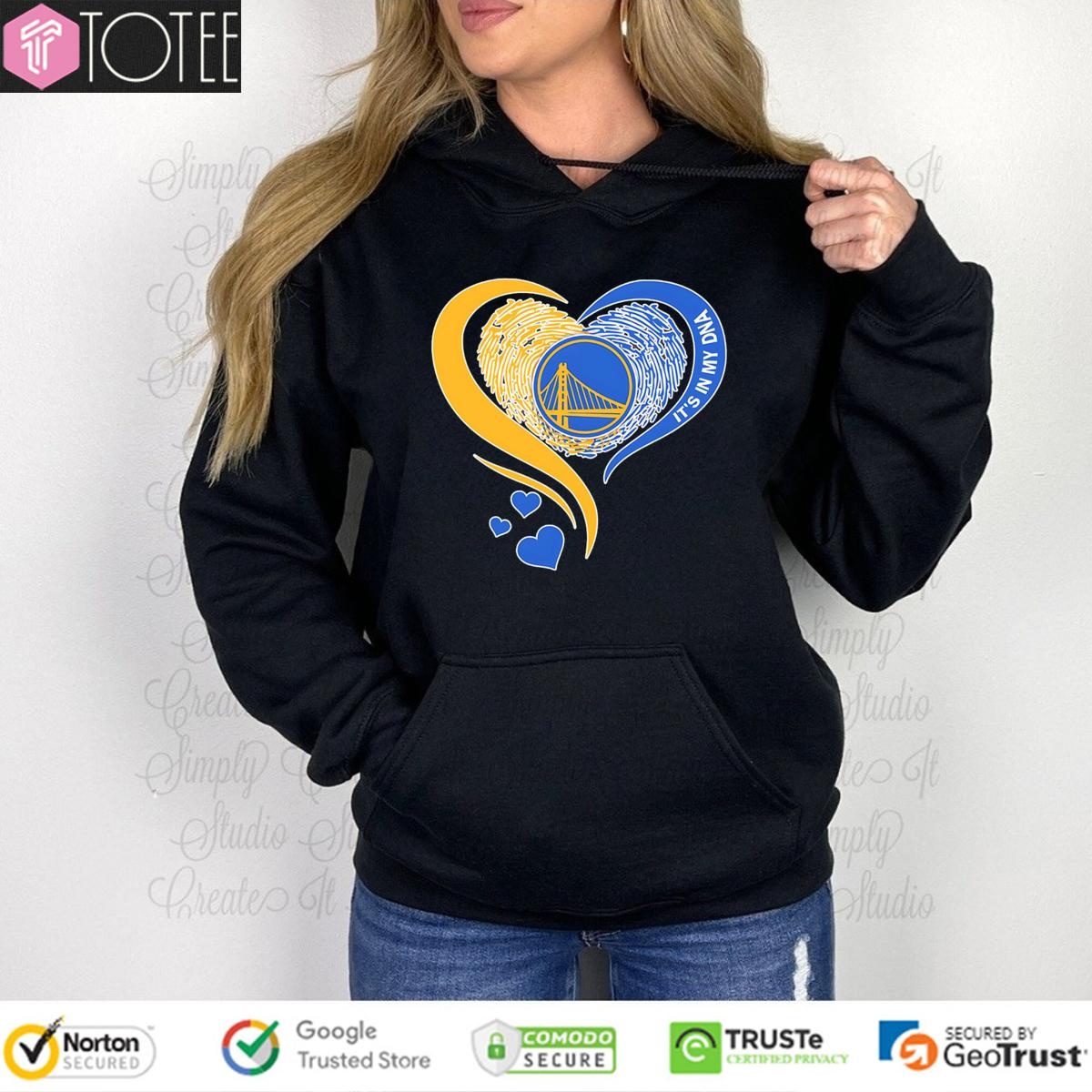 Its In My Dna Golden State Warriors Nba Basketball Heart Hoodie