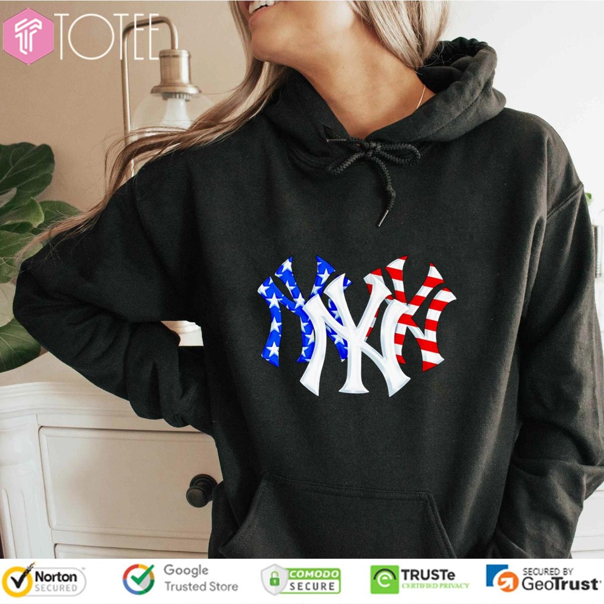 New York Yankees Red White And Blue American Flag 4Th Of July Baseball Logo Hoodie